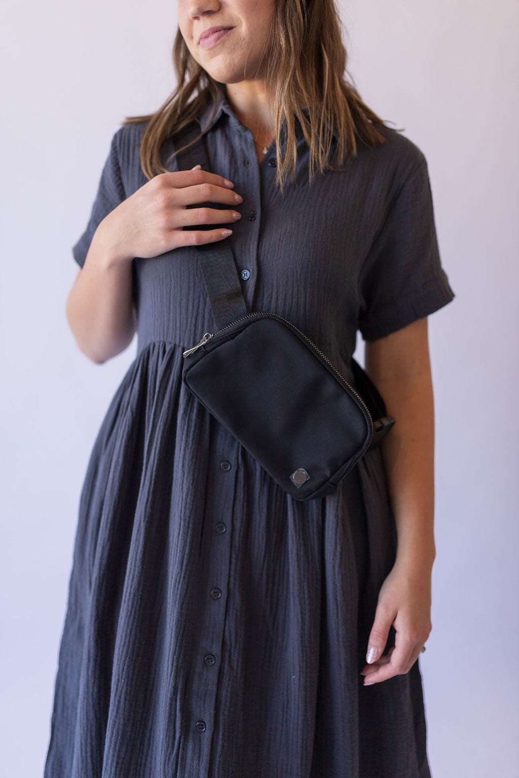 Madison Crossbody Belt Bag -Black