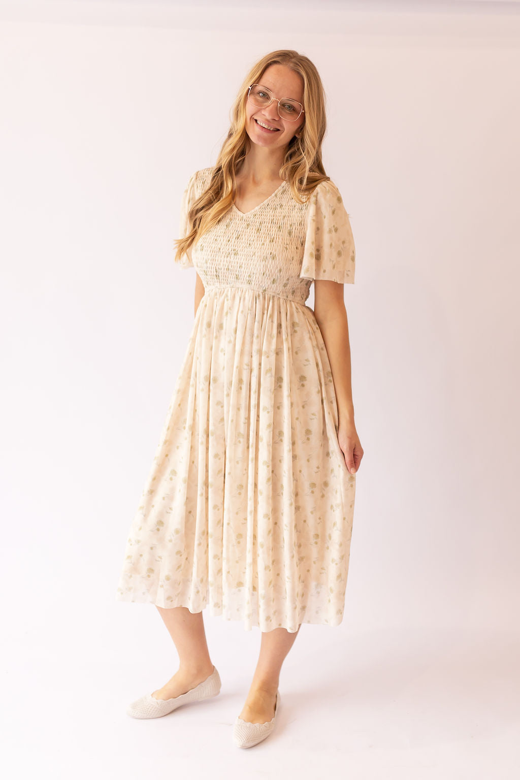 Martha Floral Pleated Dress