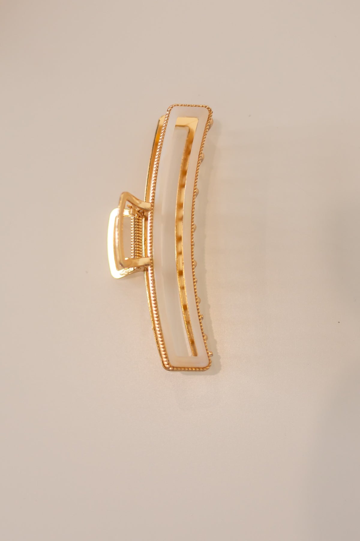Gold Metal Pearl Claw Clip