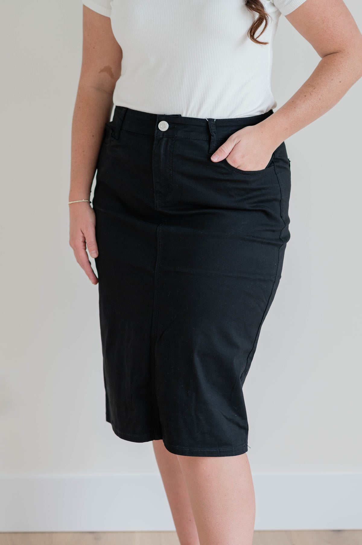 Black Denim Skirt