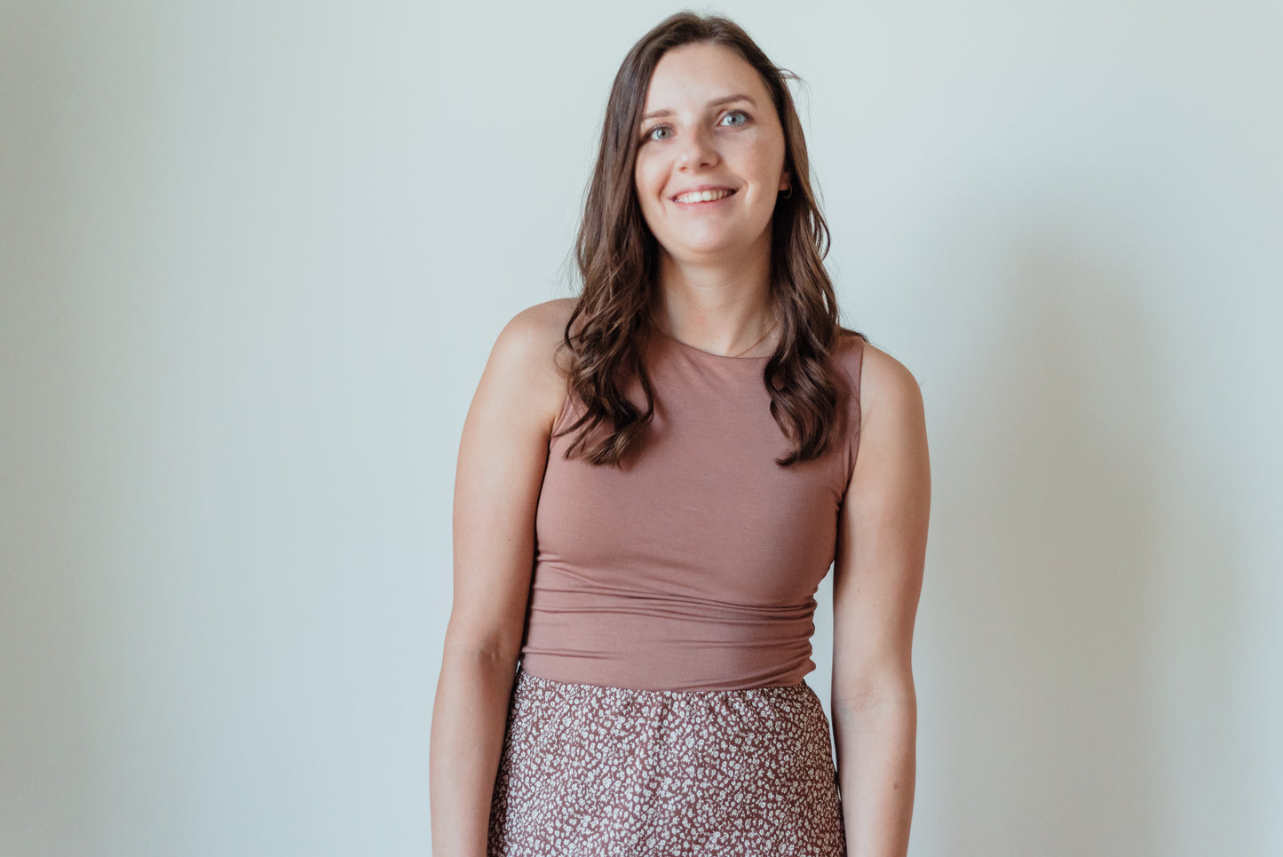 Boat Neck Tank -Mocha