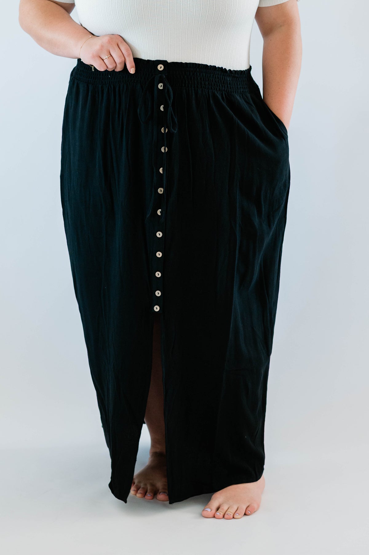 Winslet Button Maxi Skirt -2x
