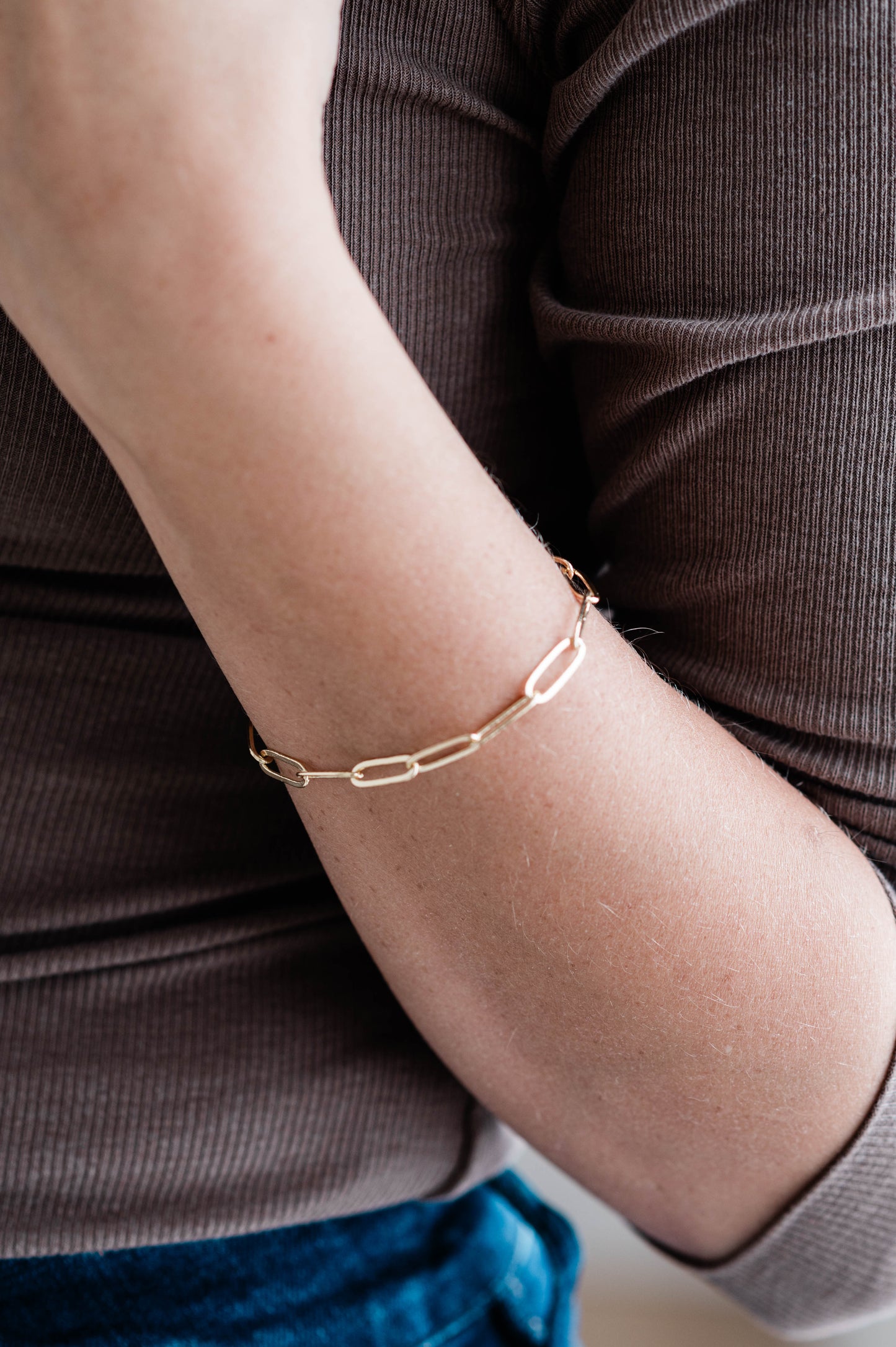 Cable Link Bracelet -Gold