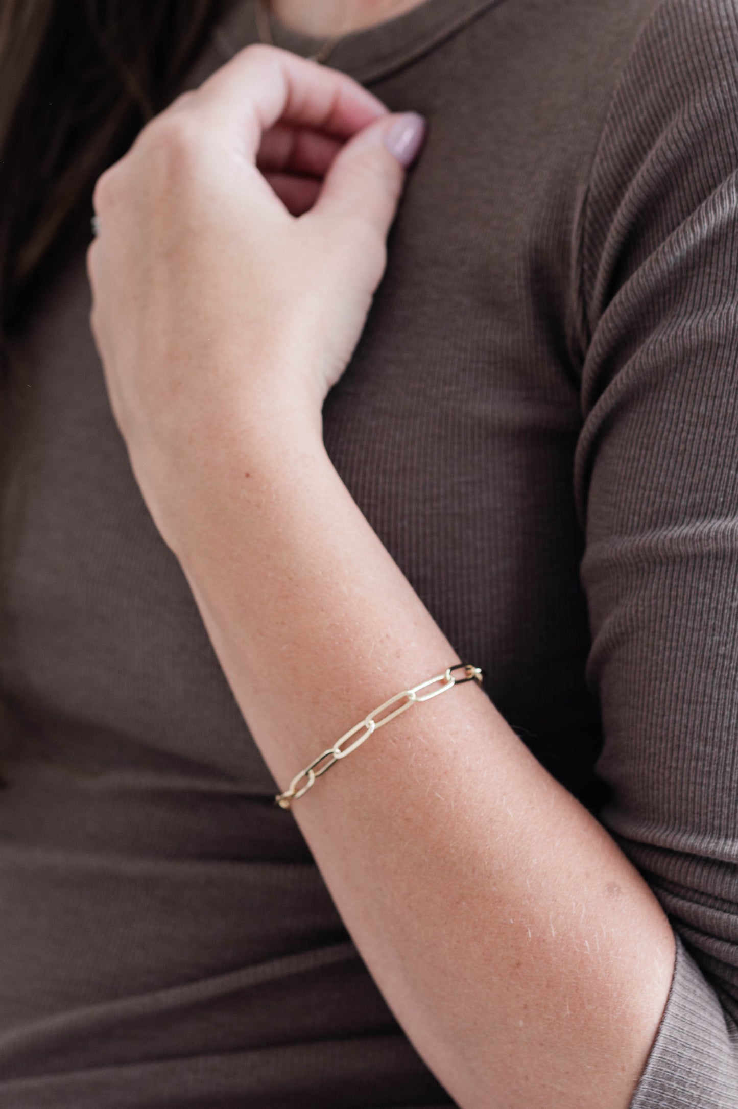 Cable Link Bracelet -Gold