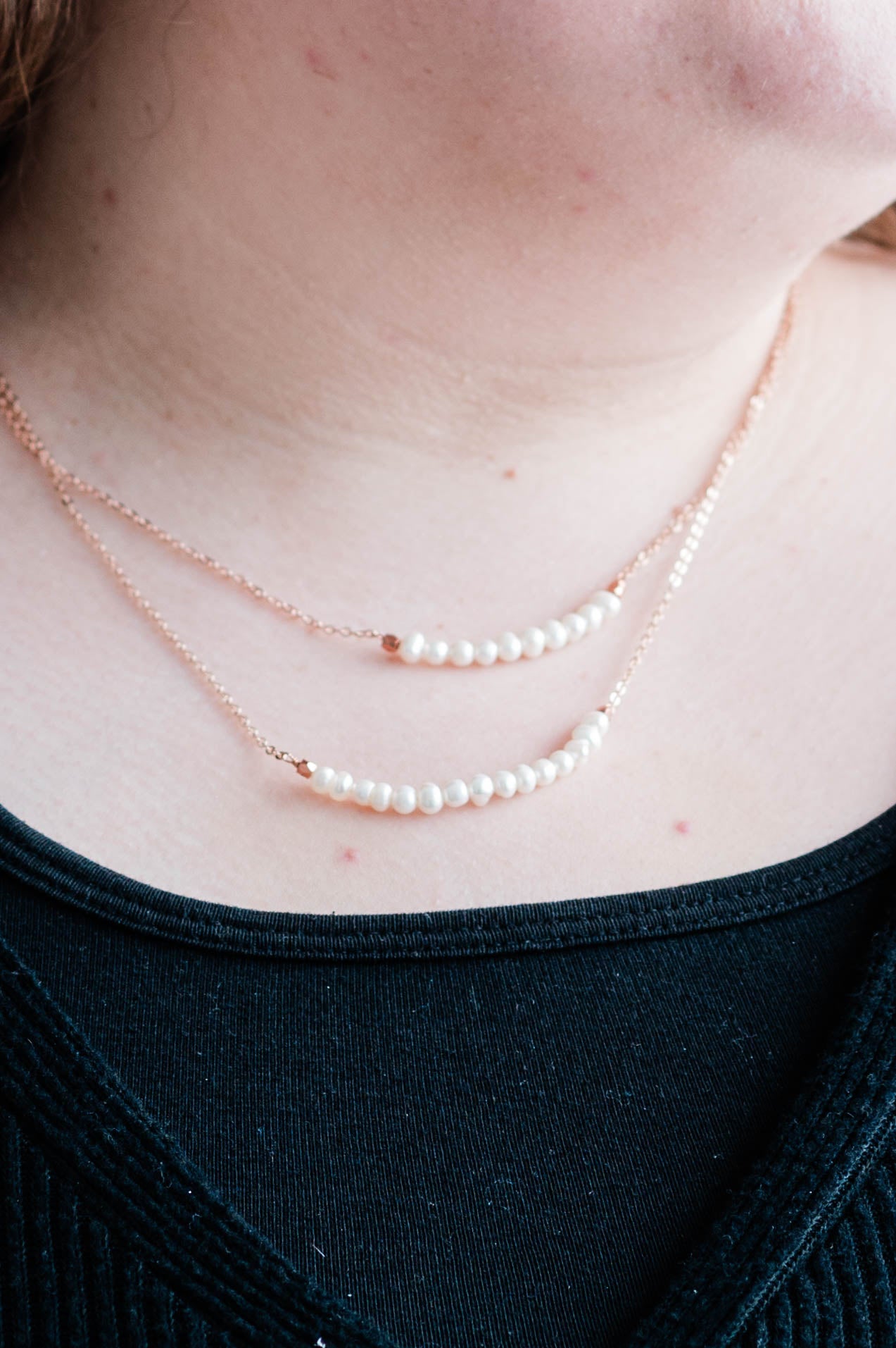 Mirage Necklace Set - Rose Gold/White Pearl