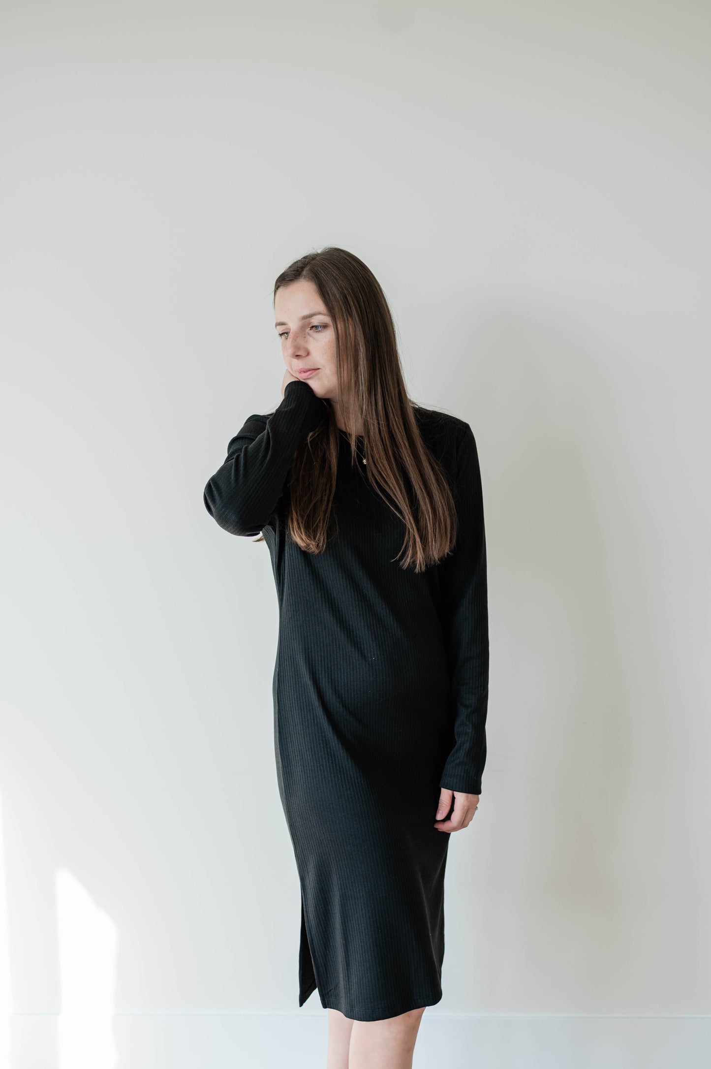 Fitted Knit Dress - Black