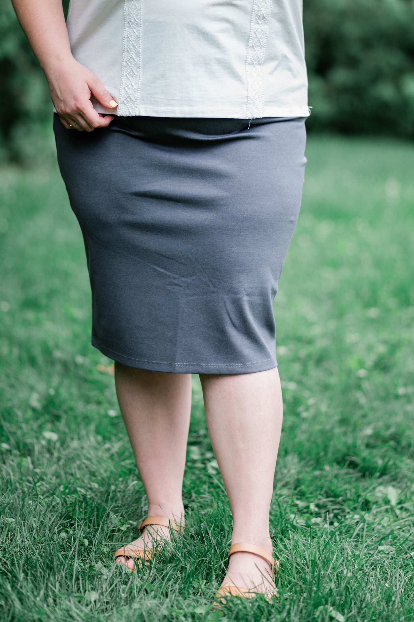 Ponte Pencil Skirt - Meteorite