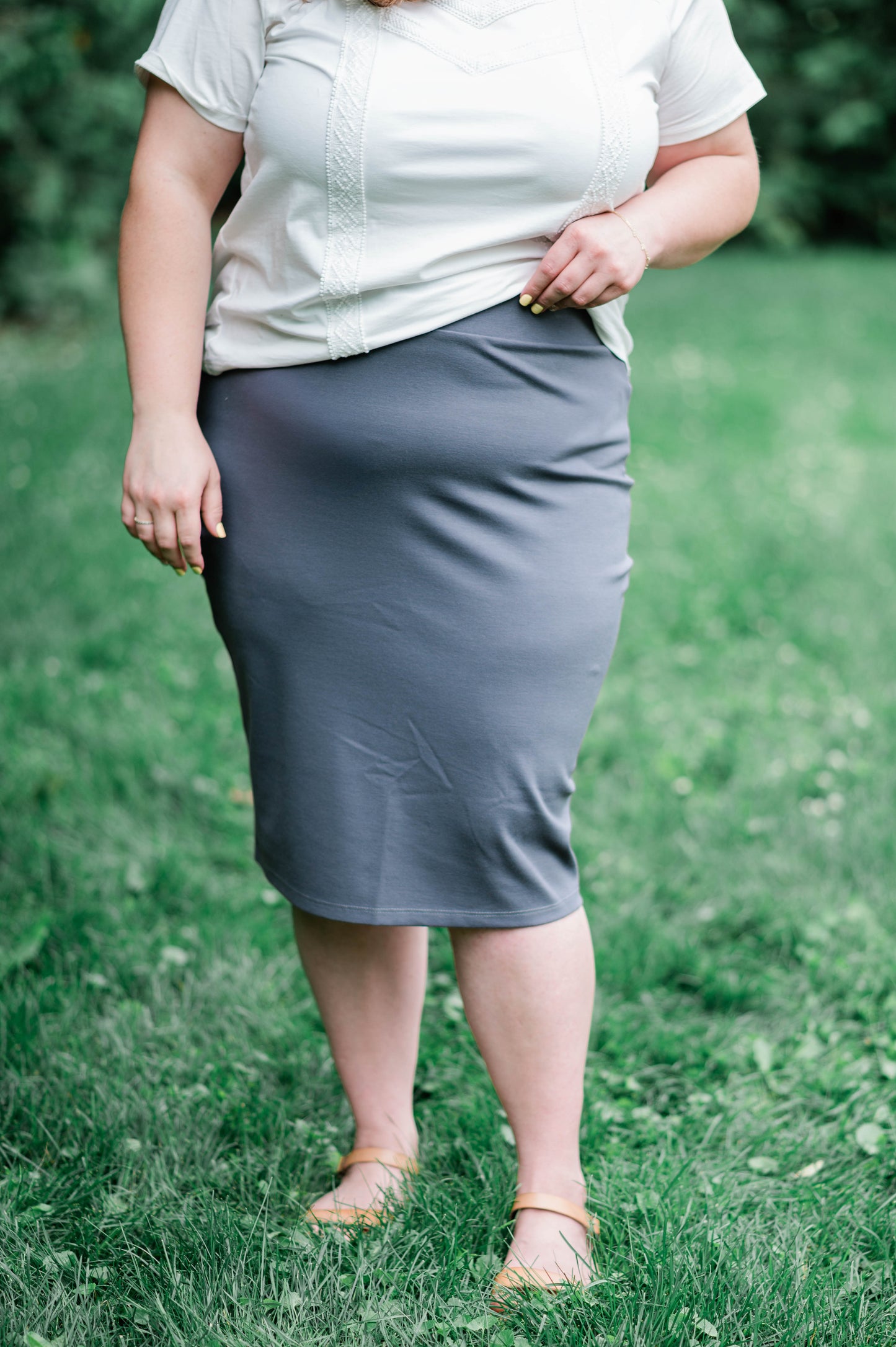 Ponte Pencil Skirt - Meteorite