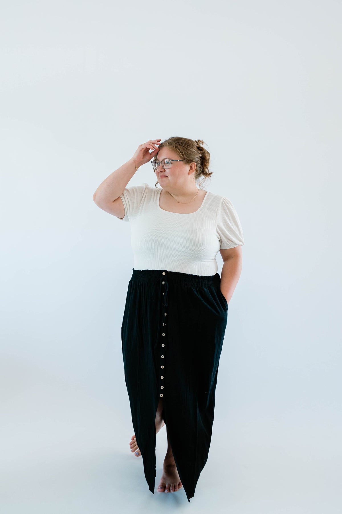 Winslet Button Maxi Skirt -2x