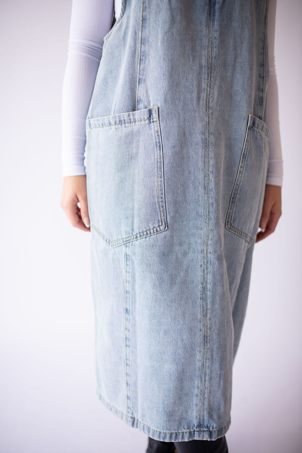 Arielle Denim Overall Dress