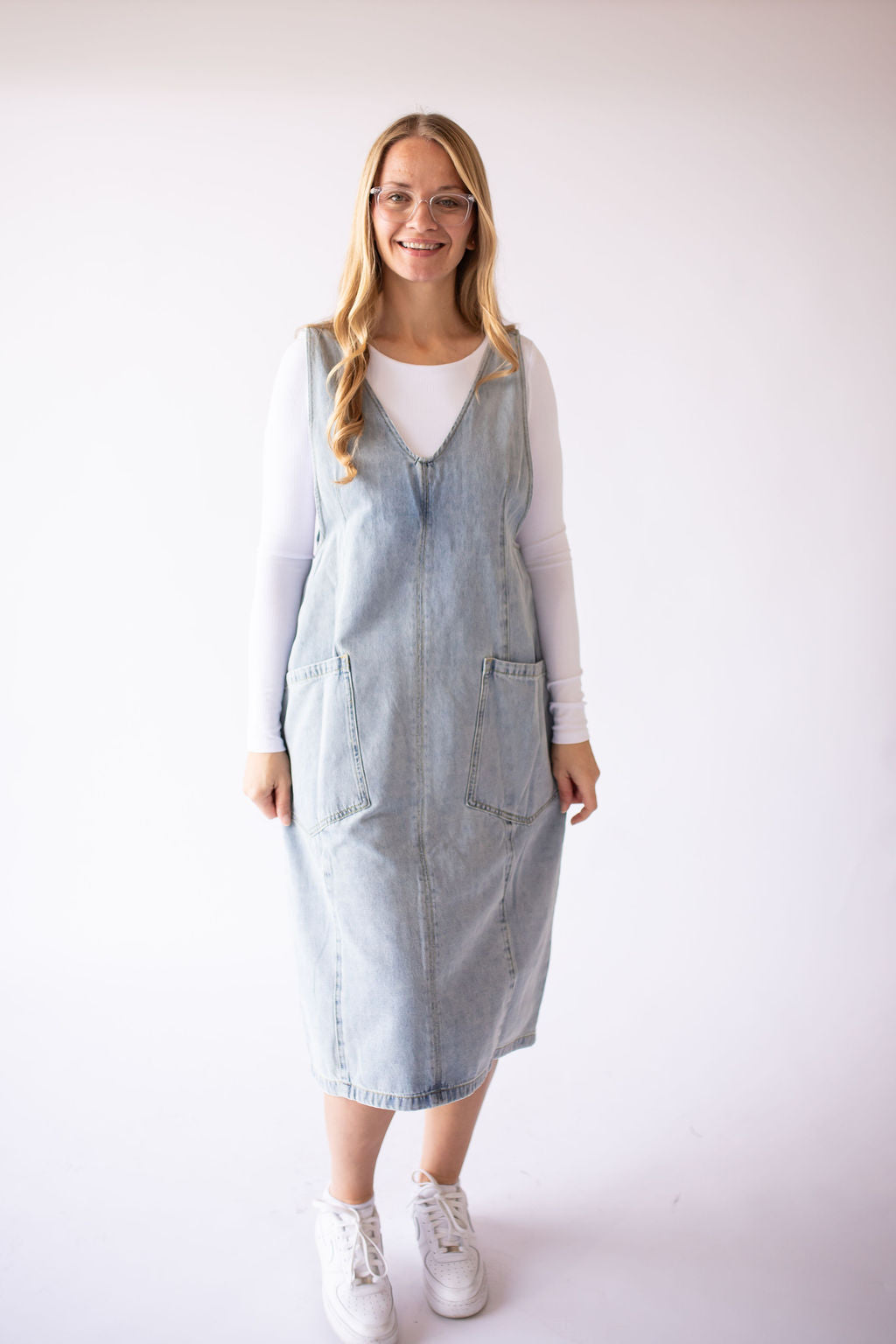 Arielle Denim Overall Dress