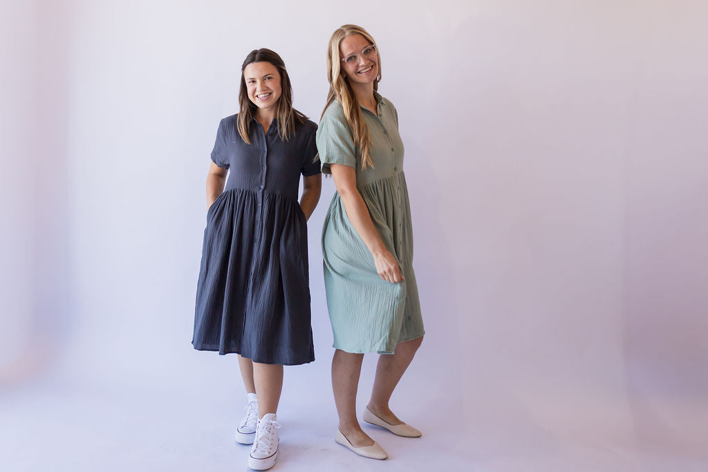 Lisa Cotton Gauze Dress -Green