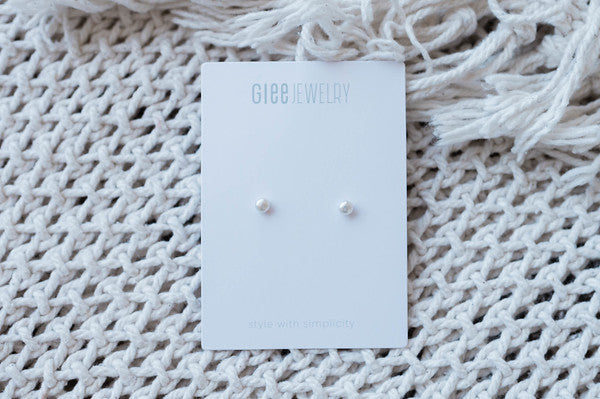 Baby Pearl Studs - White