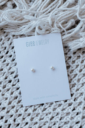 Baby Pearl Studs - White