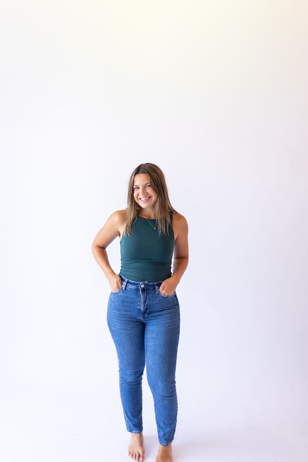 Boat Neck Tank - Teal Green