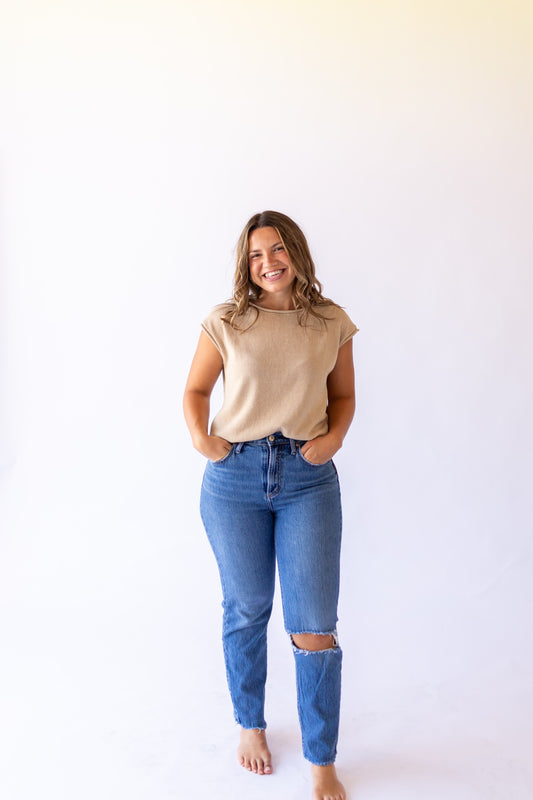 Rayna Drop Shoulder Knit Top