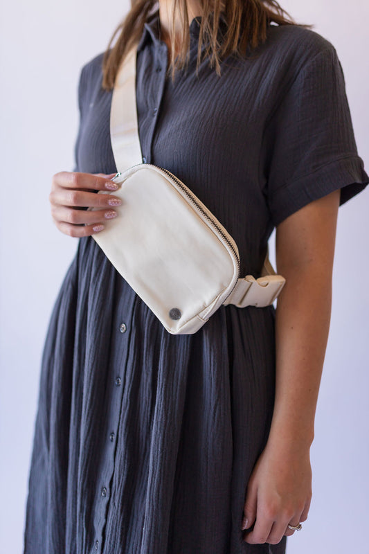 Madison Crossbody Belt Bag -Cream