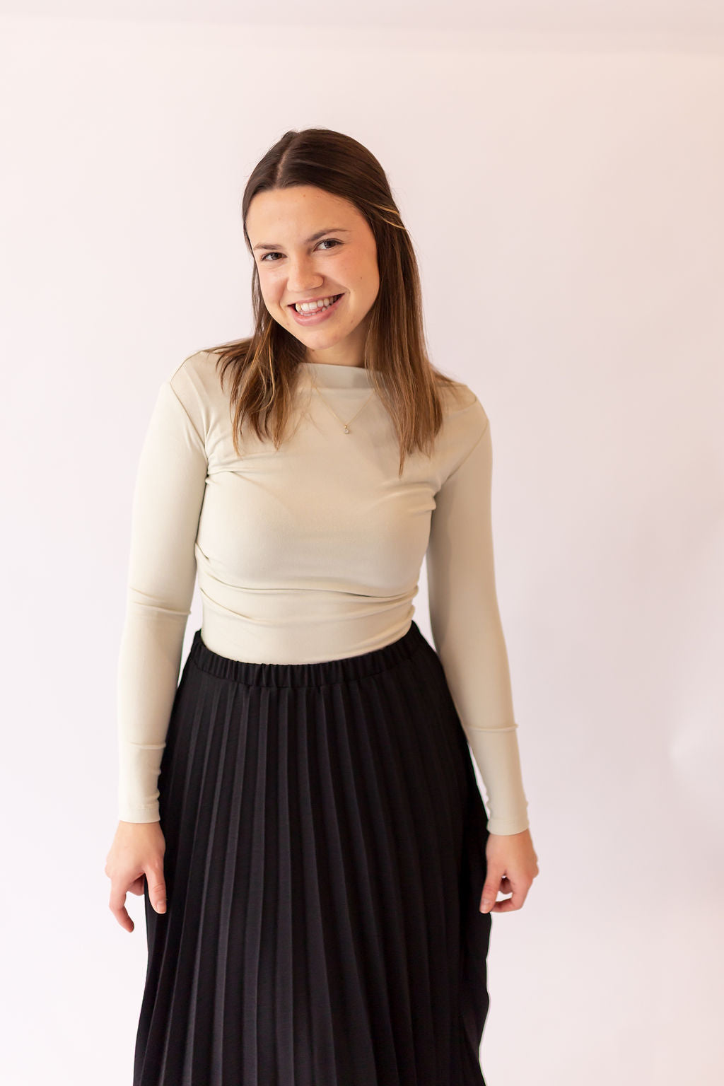 Boat Neck Long Sleeve -Light Olive