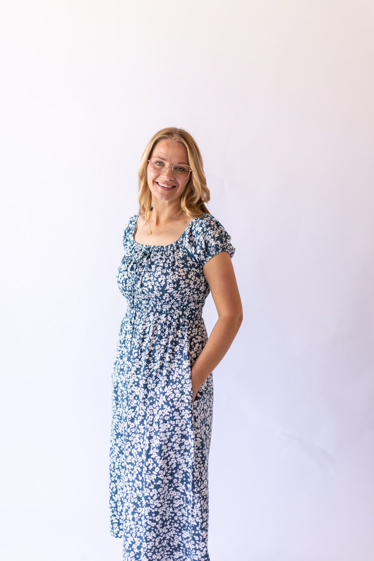 Karina Midi Dress -Blue