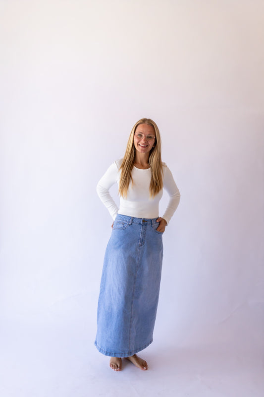 Renee Denim Maxi Skirt