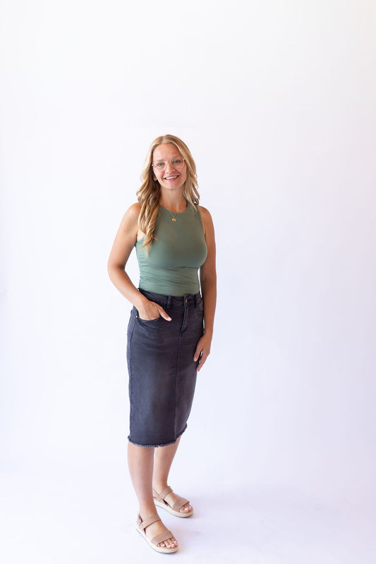 Double Lined Tank Top -Olive