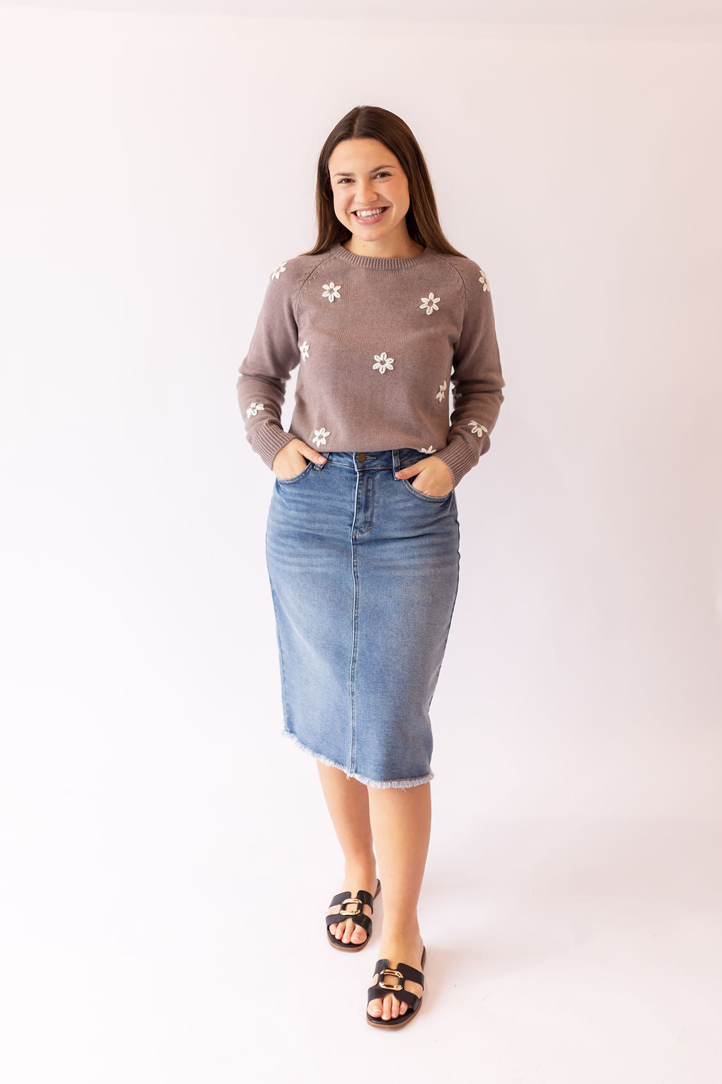 Edna Embroidered Floral Sweater