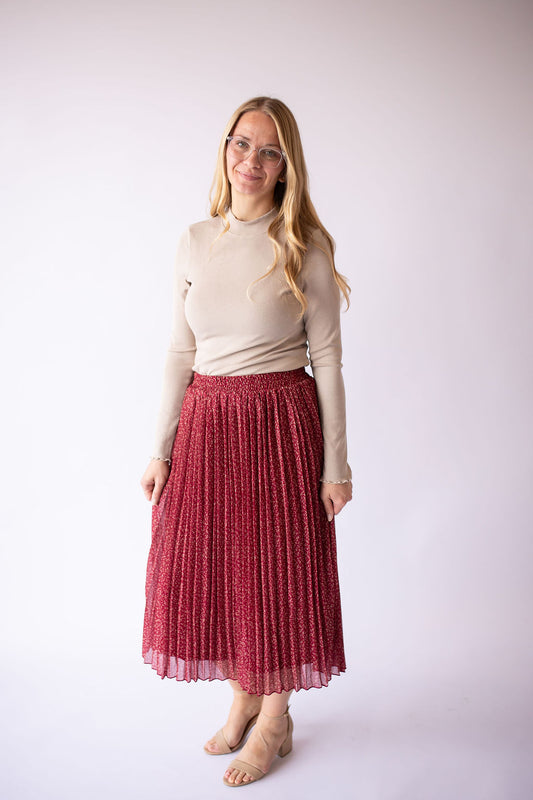 Josephine Midi Pleated Skirt