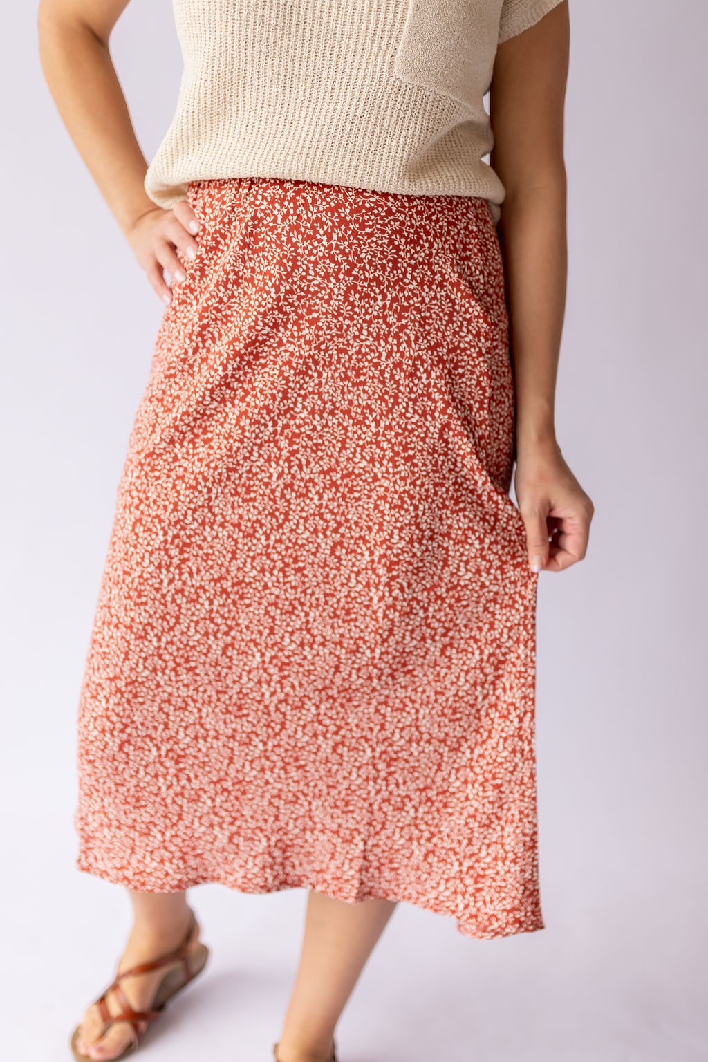 Hailey Midi Skirt -Orange