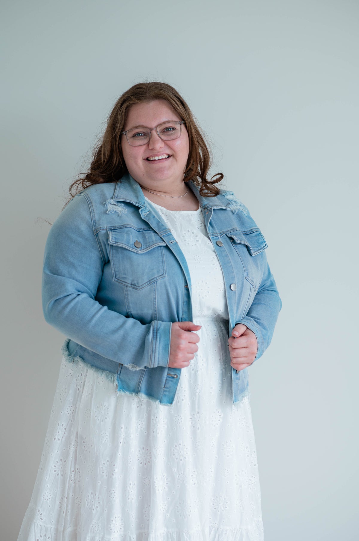 Distressed Vintage Denim Jacket -Plus