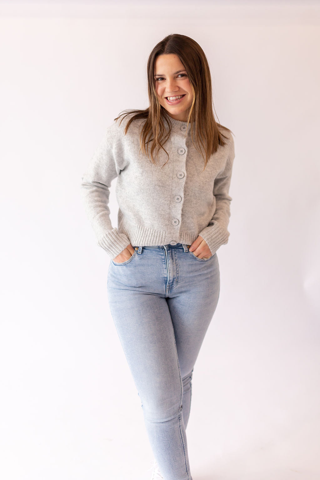 Megan Cardigan -Heather Grey