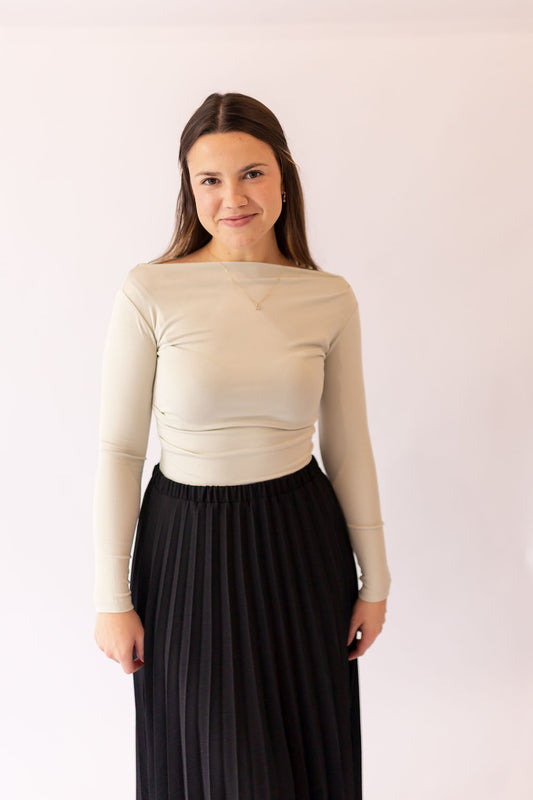 Boat Neck Long Sleeve -Light Olive