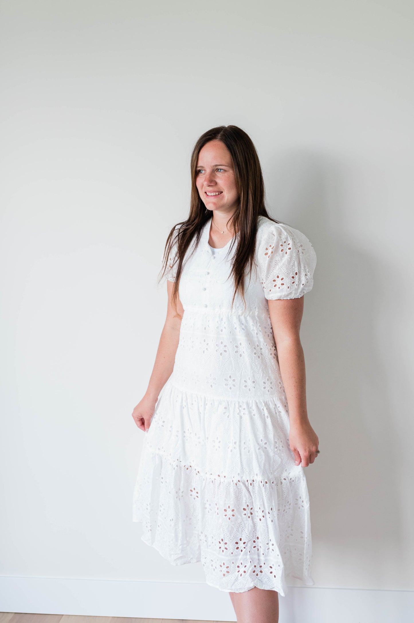 The Randa in White Eyelet