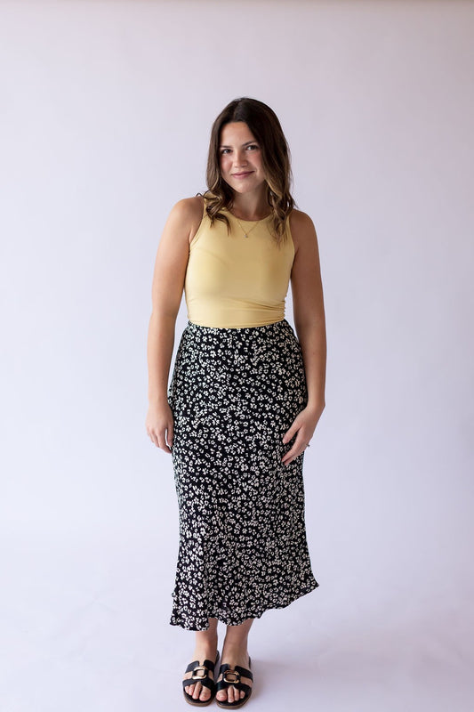 Jenna Midi Skirt -Black
