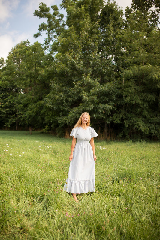 Isabella Striped Maxi Dress -Blue