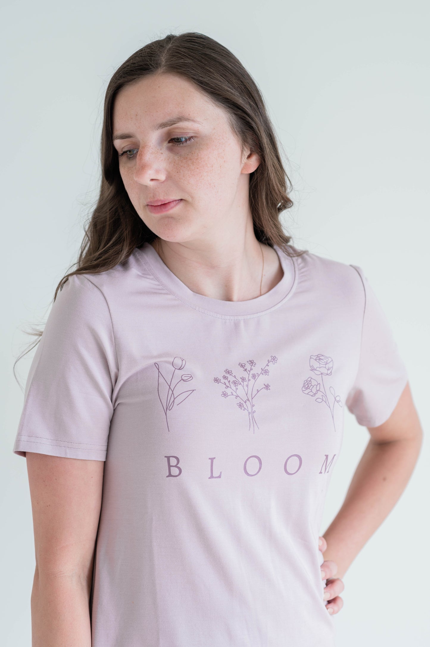 Bloom Bamboo Blend Graphic Tee - Wisteria