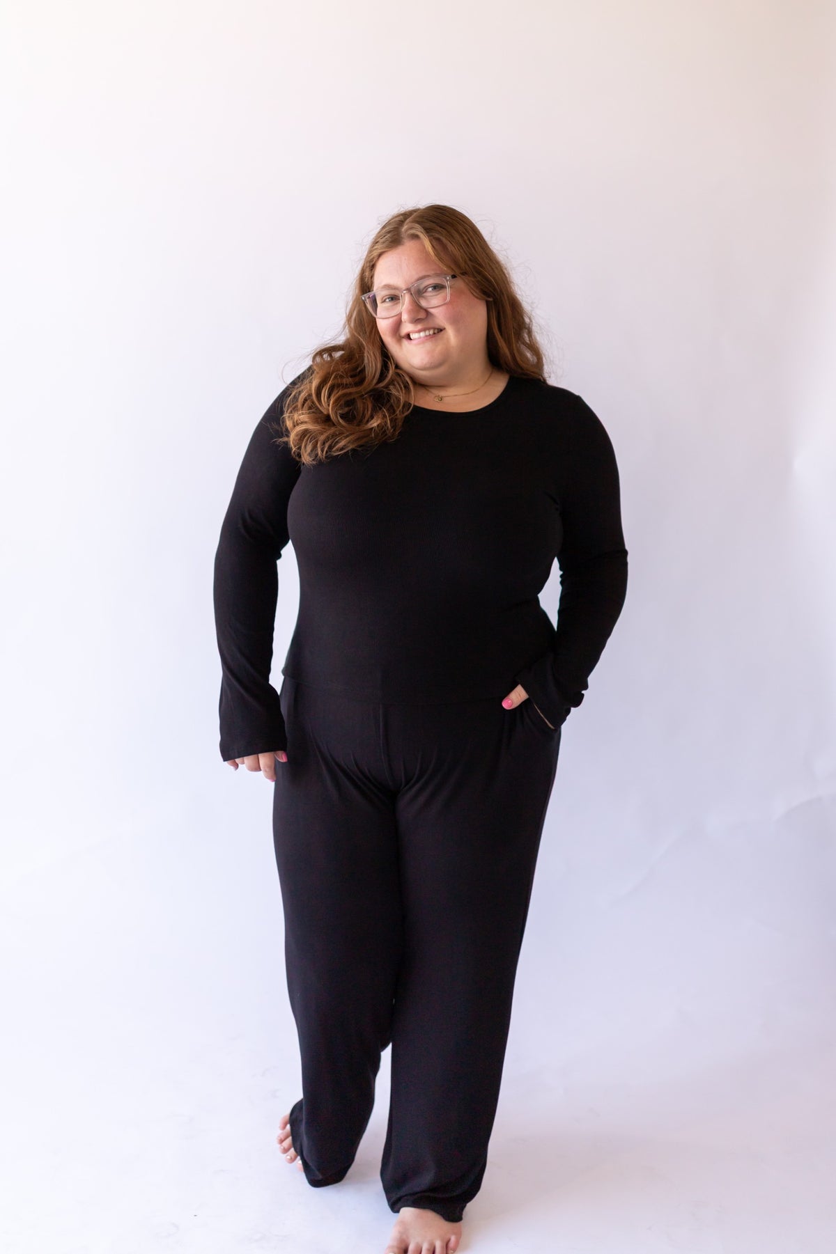 Ribbed Black Long Sleeve -Plus