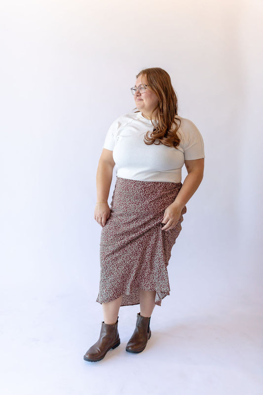 Hailey Midi Skirt Brown -Plus