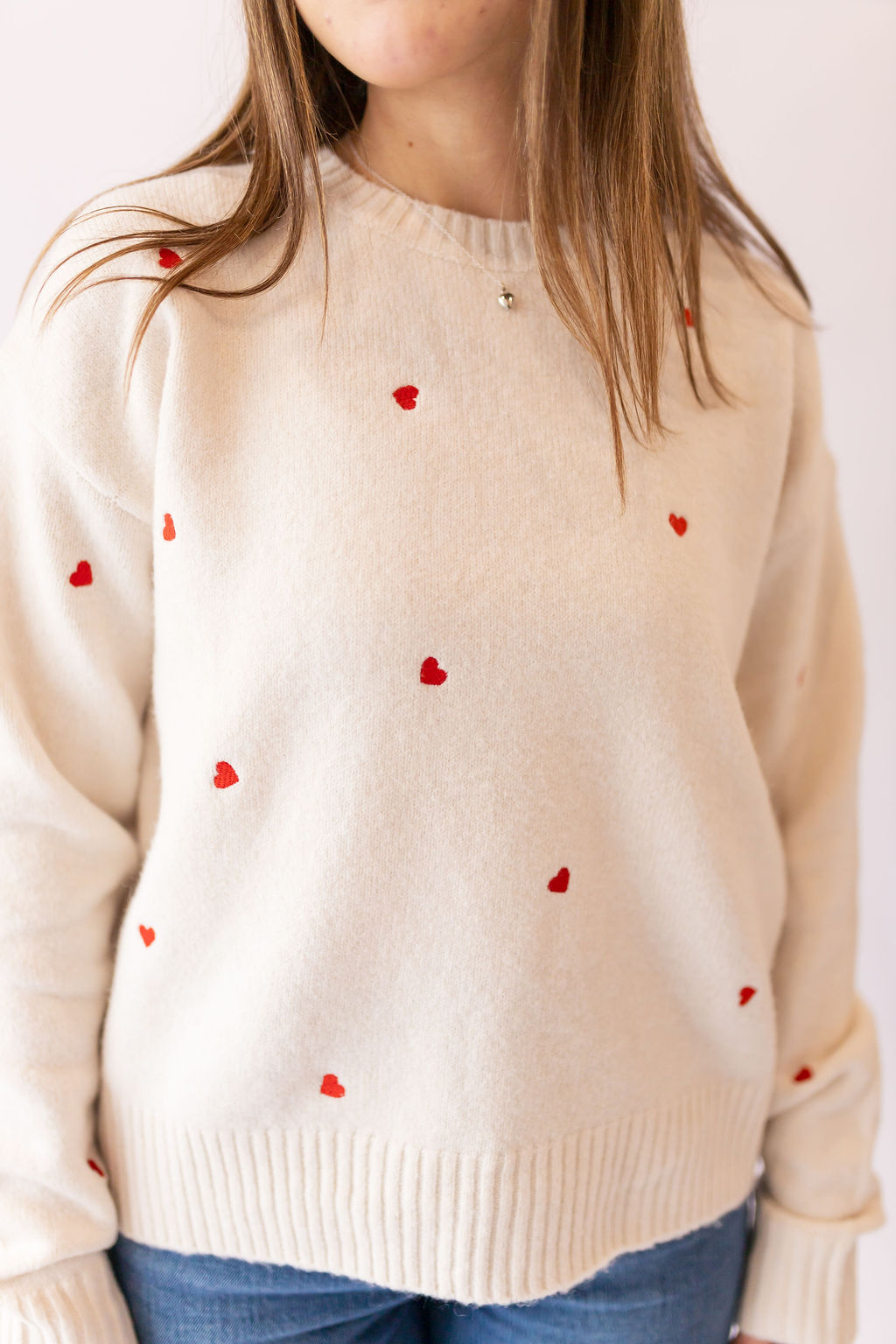 Embroidered Heart Sweater