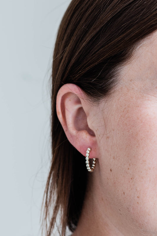 Beaded Gold Hoops