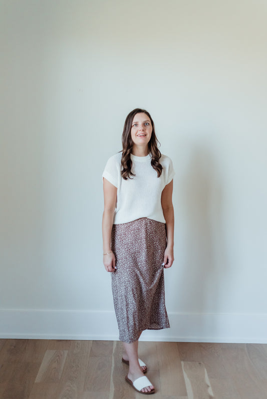 Hailey Midi Skirt -Mocha