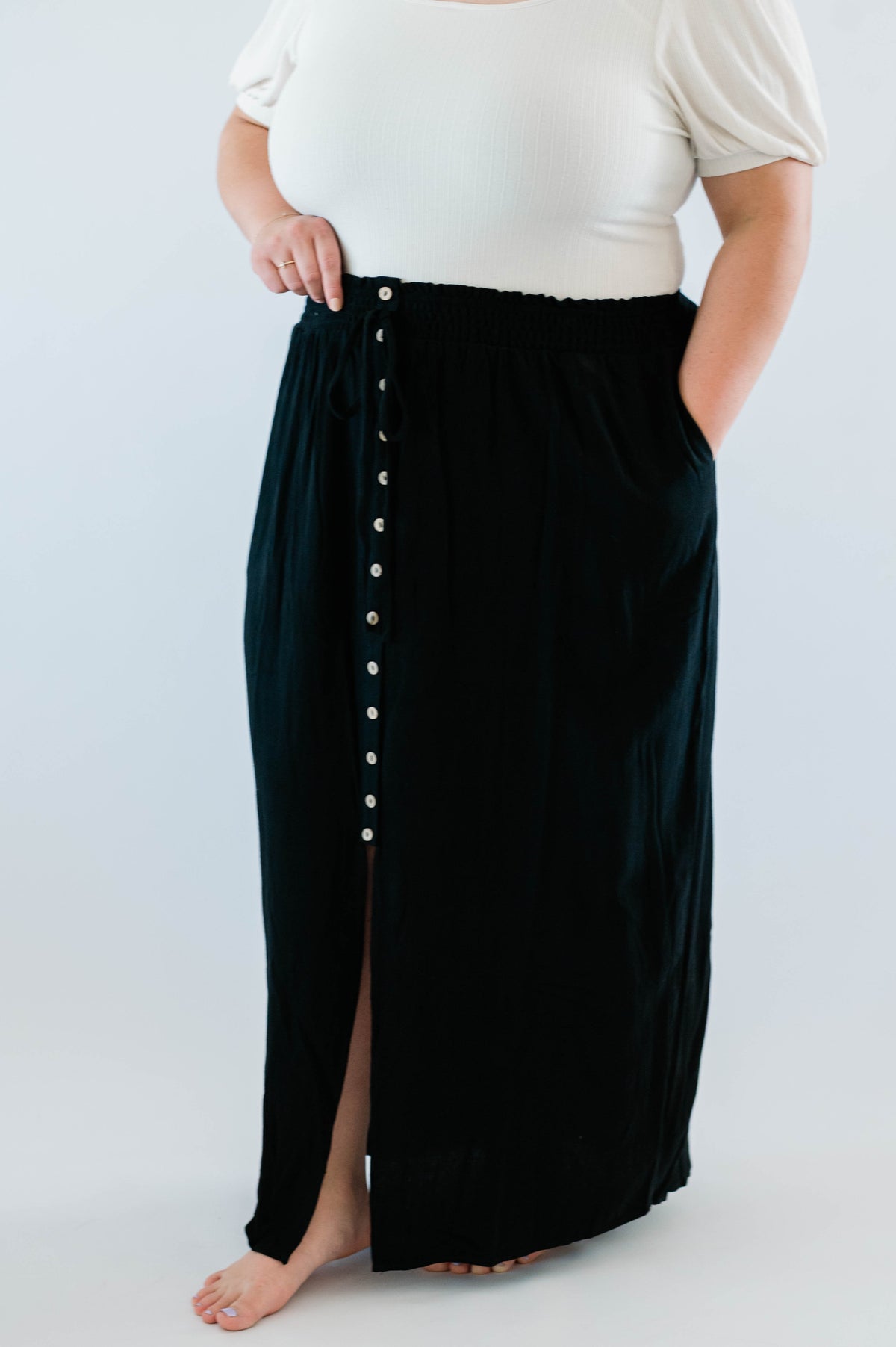Winslet Button Maxi Skirt -2x
