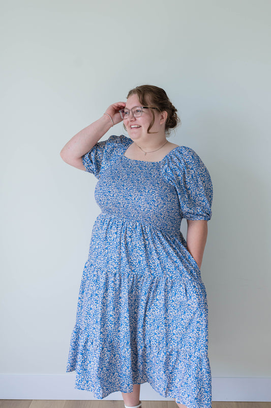 Freddie Dress in Retro Blue - 2x