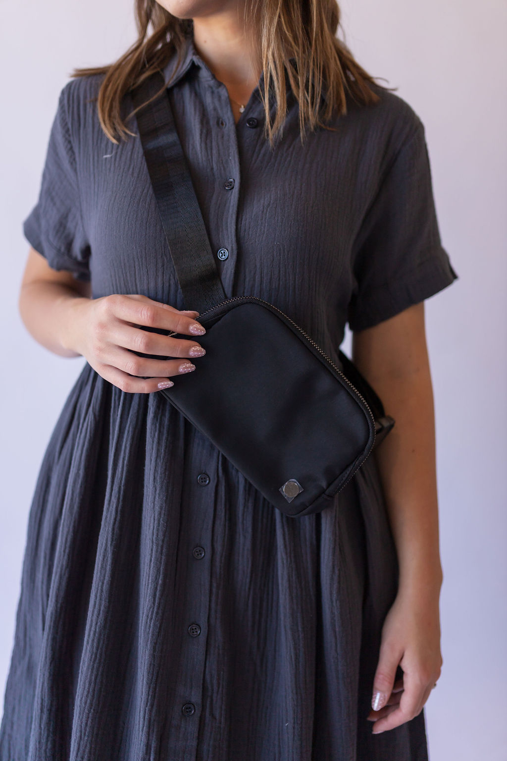 Madison Crossbody Belt Bag -Black
