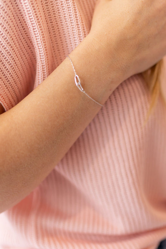 Paperclip Sterling Silver Bracelet -Silver