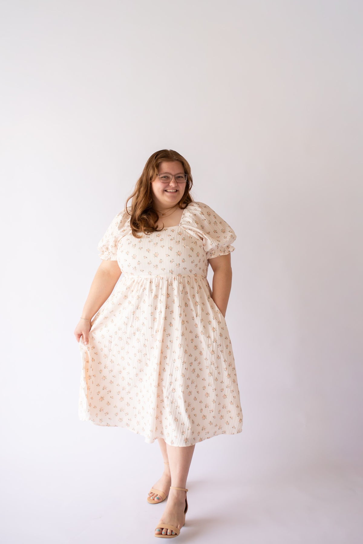 Arlow Dress in Peach Blossom -2x