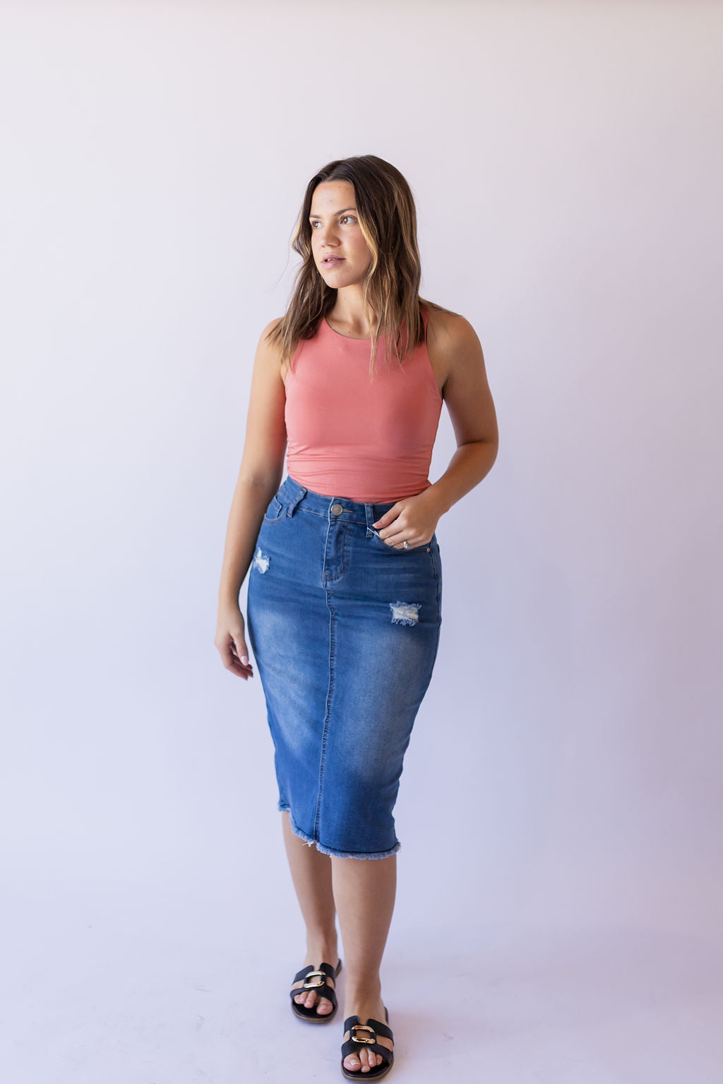 Boat Neck Tank -Coral