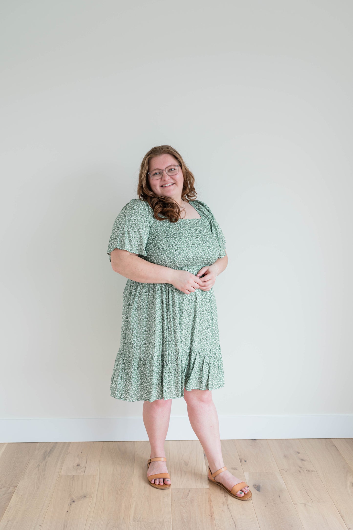 Super Comfy Convertible Smocked Mini Dress - Sage