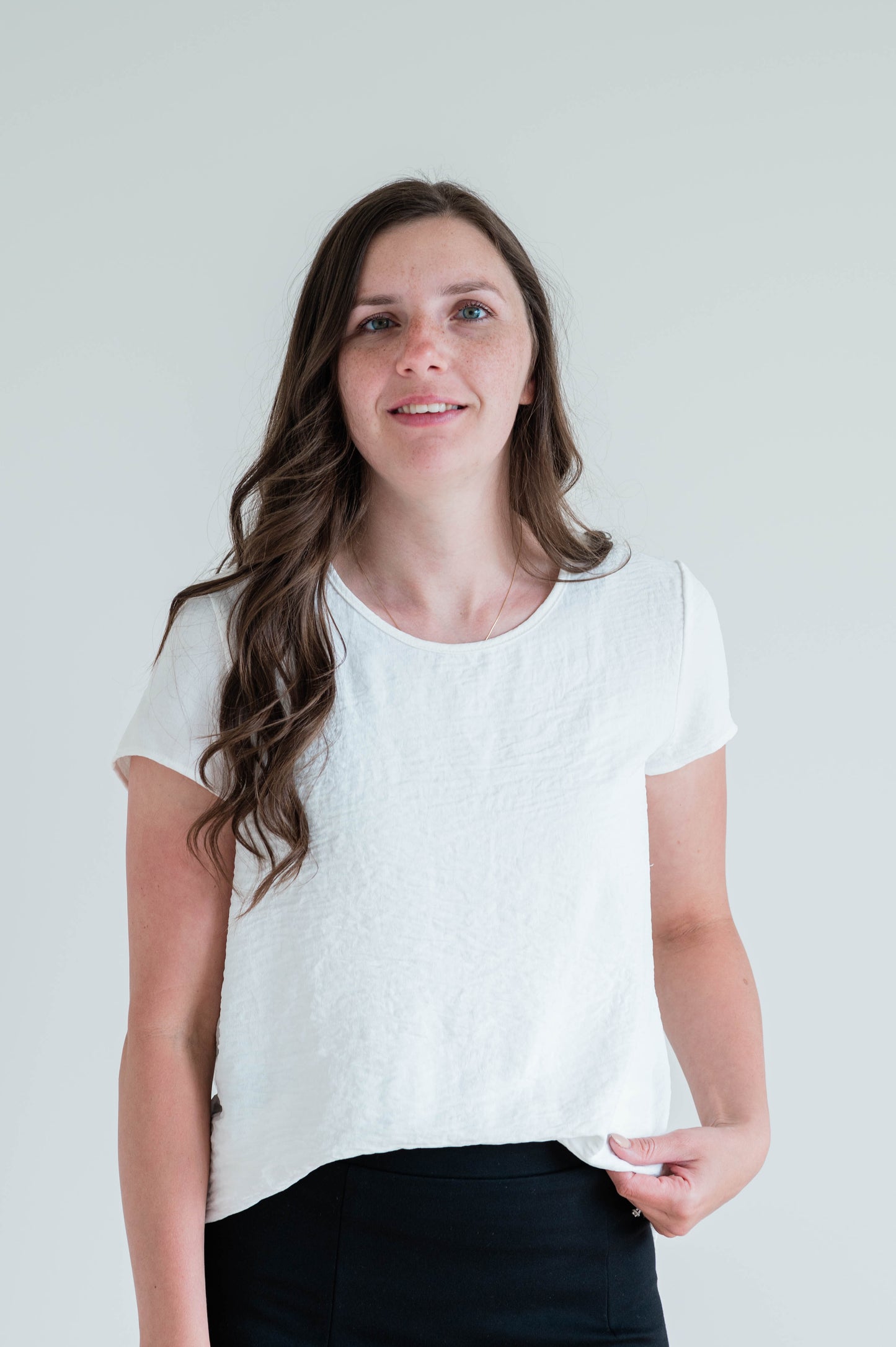 Textured Short Sleeve Top - Off White