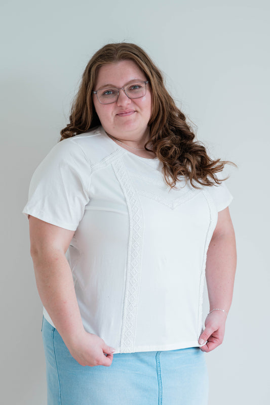 Lace Detail Blouse Plus -Plus