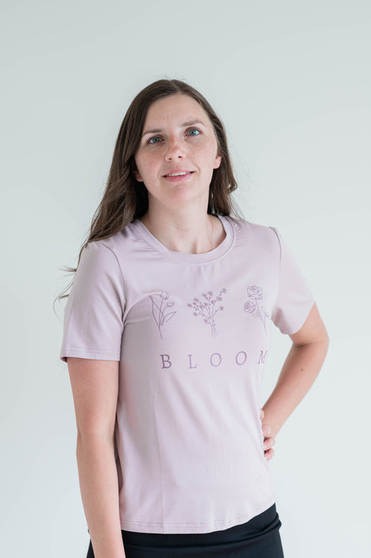 Bloom Bamboo Blend Graphic Tee - Wisteria